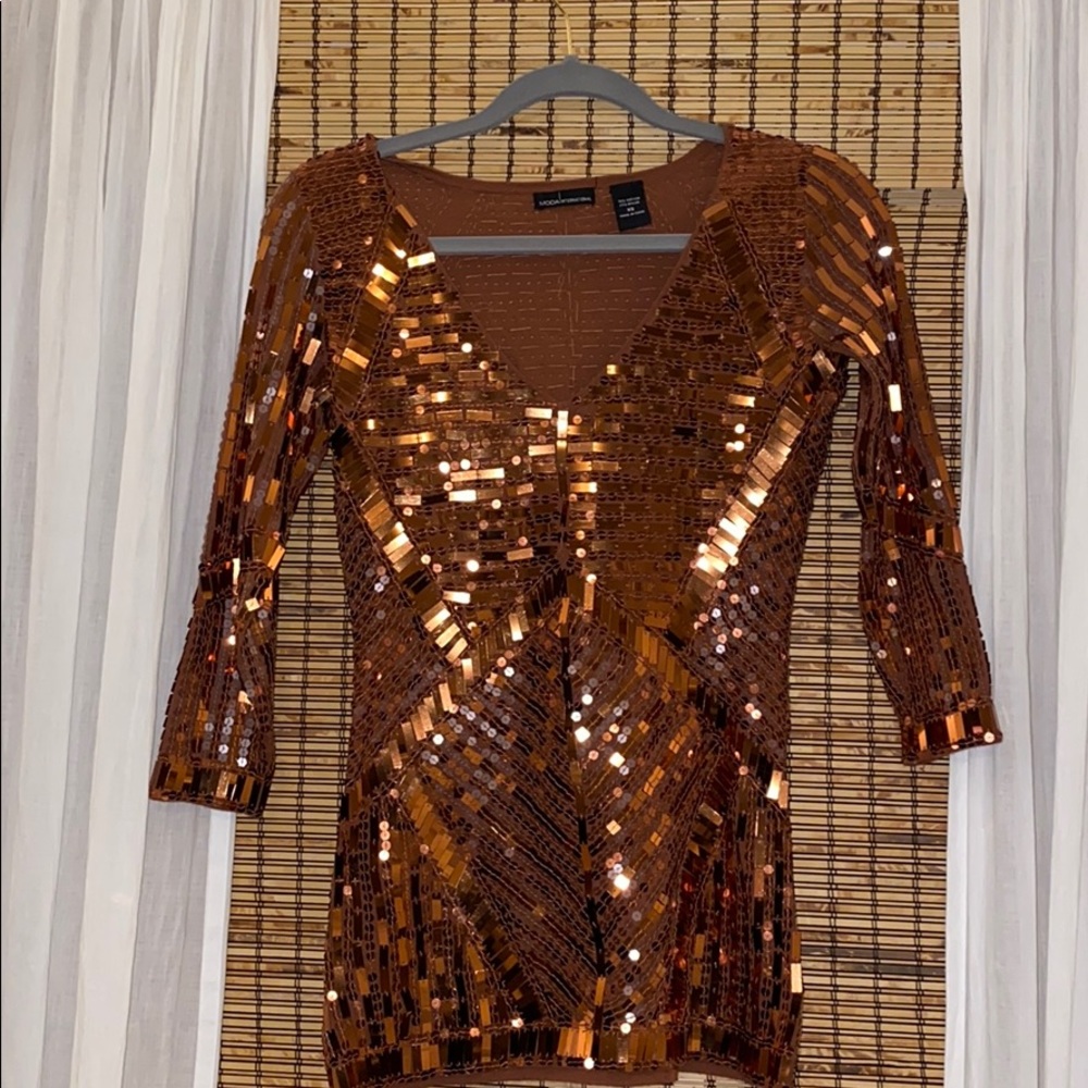 Copper Sequin Top